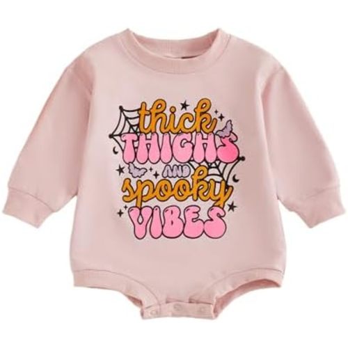 Baby Girl Halloween Outfit Newborn Bubble Romper Sweatshirt Infant Long Sleeve Onesie Fall Winter Cute Clothes