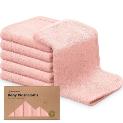6pk Deluxe Baby Washcloths, Organic And Soft Baby Wash Cloth, Baby Bath Towel, Face Cloths (bravo Blue)