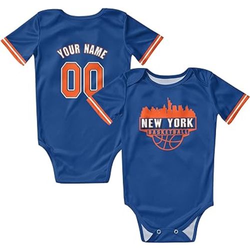 Custom Baby Bodysuit for Basketball City Name & Number Baby Clothes Fans Gifts for Boy Girl