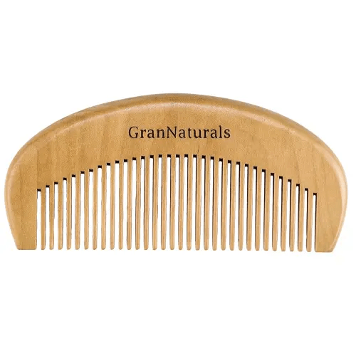 GranNaturals Wooden Comb for Detangling & Styling Wet or Dry Hair - Small Pocket Sized Fine Tooth Natural Wood for Curly, Thin, Thick, Wavy, or Straight Hair - Women's Birthing & Labor