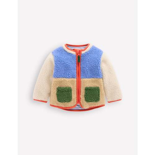 Cosy Borg Jacket-Multi Colour Block | Boden USA