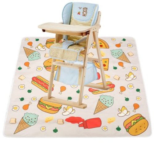 Threns Baby Splash Mat Non-slip High Chair Feeding Mat Waterproof Baby Splat Mat Cute Cartoon Baby Spill Mat High Chair Floor Mat