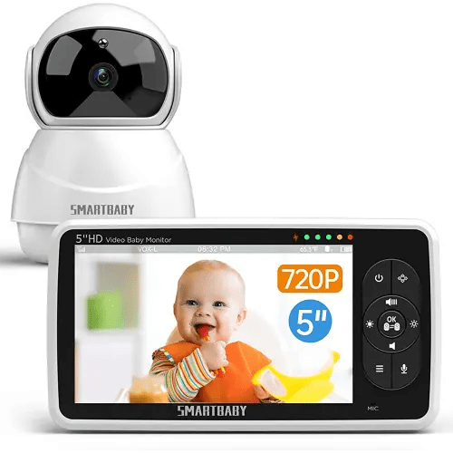 Baby Monitor with Camera and Audio - 5” Display Video Baby Monitor with 29 Hour Battery Life, Remote Pan & Tilt, 2X Zoom,Auto Night Vision, 2 Way Talk, Temperature Sensor,Lullabies,960 Feet Range