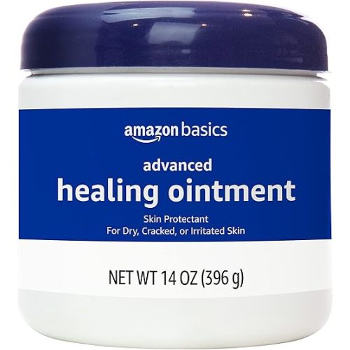 Amazon Basics Healing Ointment & Skin Protectant for Dry & Cracked Skin and Chapped Lips, Fragrance Free, 14 Oz (Pack of 1)