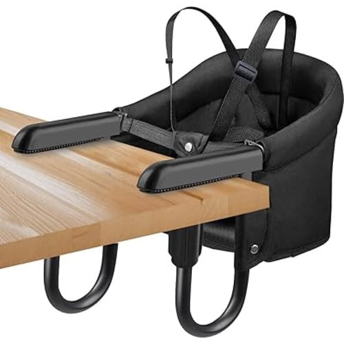 Hook On Chair, Portable Baby Feeding Seat Attached to Table - Clip On High Chair With Fold-Flat Storage Bag, Easy Clean Fast Table Seat for Home and Travel, Tight Fixing and Anti Drop Toddler Seat