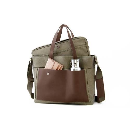 Diaper bag, messenger bag, school bag, w/ laptop sleeve, ipad sleeve, baby shower gift, gift for mom, parents to be gift, LOFT, Green canvas