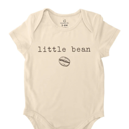 'Little Bean' Bamboo Baby Bodysuit | Coffee Baby Onesie