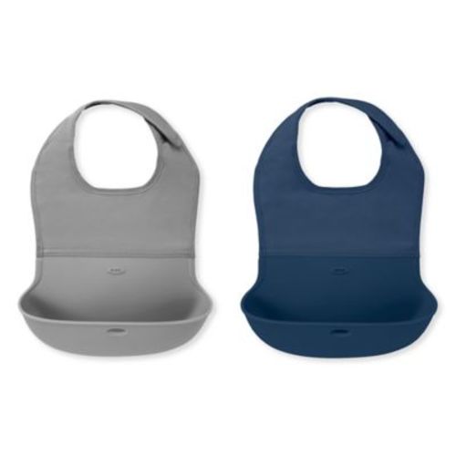 OXO Tot® 2-Pack Roll-Up Bibs in Navy/Grey - NAVY/GRAY - 2 PACK