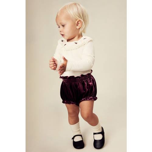 SILK-BLEND VELVET BLOOMERS