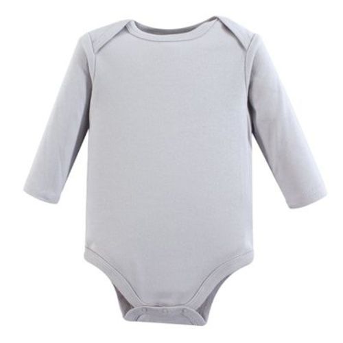 Luvable Friends Long-Sleeve Cotton Bodysuits 1pk, Gray, 9-12 Months