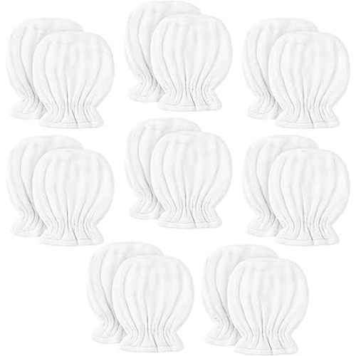 8 Pairs Newborn Baby Muslin Mittens 0-6 Months No Scratch Elastic Wrist Soft Breathable Gloves Bulk Cotton for Infant