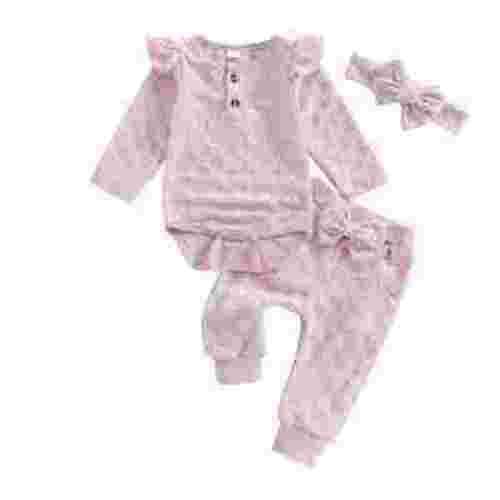 Fouhkni Baby Girls Clothes 3 Piece Fall Winter Sets Newborn Infant Long Sleeve Tops Cute Pants Outfits