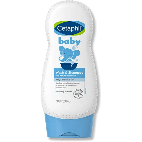 Cetaphil Baby Shampoo and Body Wash with Organic Calendula, Tear Free, Hypoallergenic, Ideal for Everyday Use, Dermatologist Tested, 7.8oz
