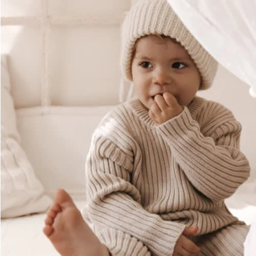 Chunky Rib Pullover - Beige