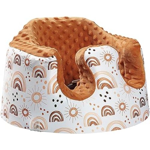 Seat Cover Compatible with Bumbo Seat and Nuby Seat, Baby Floor Seat Cover for Boys and Girls, Removable Breathable Seat Cover, New Designed, Anti-Slip, Cover Only, Rainbow