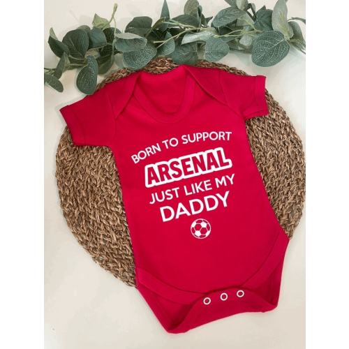 Personalised Arsenal Football Vest, Sport Baby Bodysuit, Team, Support, England sleepsuit, romper, boy and girl Bodysuit Club, Football