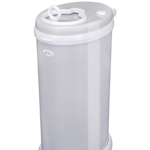 Ubbi Steel Diaper Pail, Odor Locking, No Special Bag Required, Award-Winning, Registry Must-Have, White
