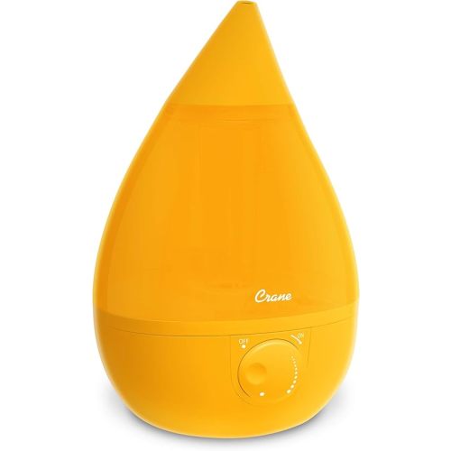 Crane Ultrasonic Cool Mist Humidifier for Bedroom, Baby Nursery, Kids Room, Plants, or Office, Large 1 Gallon Tank, Filter Optional, Orange