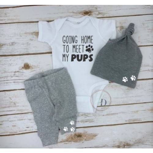 Going Home to Meet My Pups, Bringing Home Baby Outfit, Gender Neutral, Meeting My dogs, Bringing Home Baby Outfit, Boy, Girl, fur babies