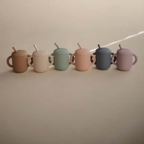 Mushie Baby Silicone Training Cup + Straw
