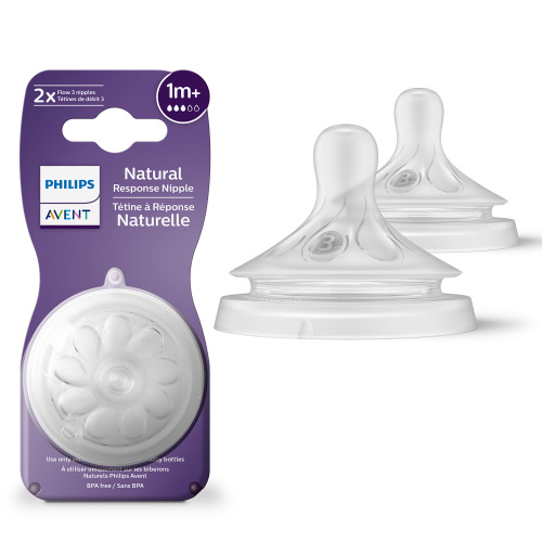 Philips Avent Natural Response Nipple Flow 3, 1M+, 2pk, SCY963/02