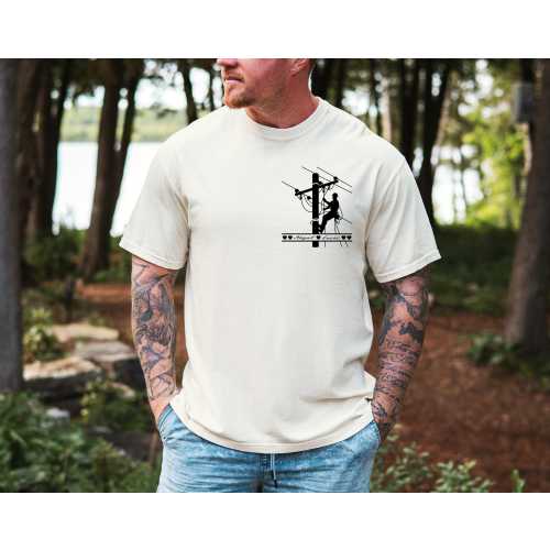 Comfort Colors® Lineman Monogram Electrician, T-shirt with Kid Name, Personalized Dad Shirt,Dad's Day Shirt, Gift for dad, Fathers Day