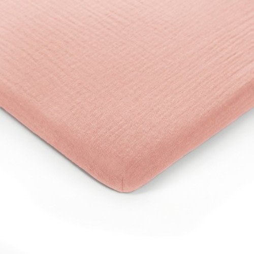 Muslin Fitted Bassinet Crib Sheet, Extra Soft 100% Muslin Cotton Bassinet Sheets by Comfy Cubs, Color: Lace pink