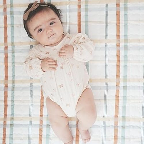 Baby Play Mat, Foldable, Lightweight, Tummy Time, Crawling, Walking, Playtime, Machine Washable, Easy Storage and Travel (Plaid), Undefined