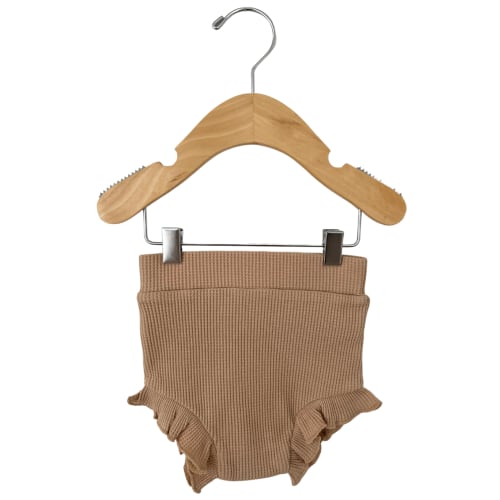Organic Waffle Ruffle Bloomer, Tan
