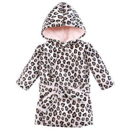 Hudson Baby Infant Girl Mink With Faux Fur Lining Pool And Beach Robe Cover-ups, Leopard Pink, 6-12 Months