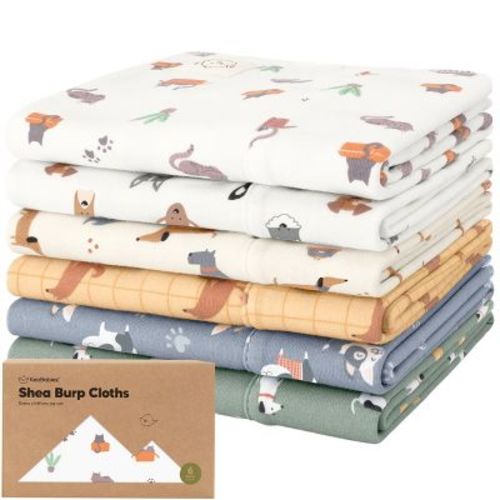 6pk Shea Baby Burp Cloths For Baby Boys And Girls, Organic Burping Cloths For Babies, Newborn (pets & Paws)