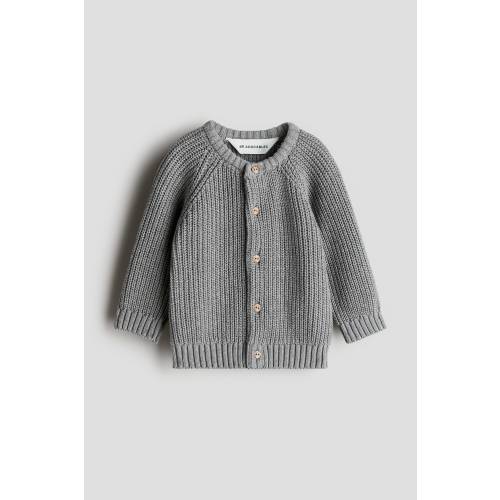 PATENT-KNIT COTTON CARDIGAN