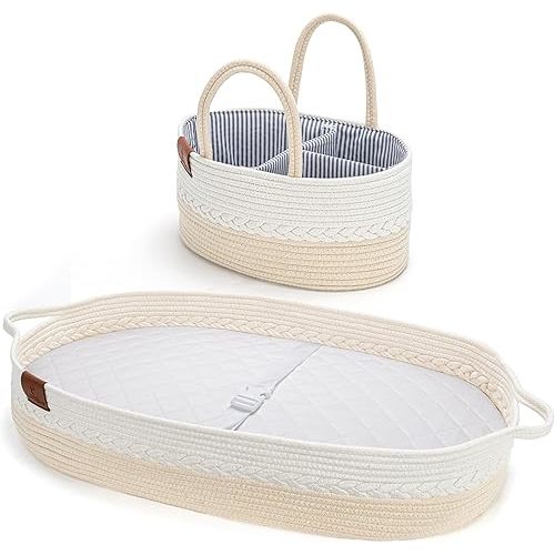Baby Changing Basket for Baby Dresser, Moses Baskets for Newborn, Baby Moses Basket Changing Basket for Dresser, Changing Pad Basket Changing Table Basket, Diaper Caddy, Newborn Essentials Must Haves