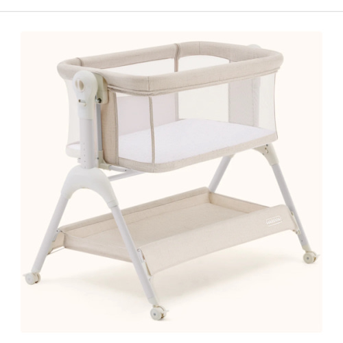 HARPPA Cuddly Signature | 3-in-1 Rocking Baby Bassinet & Bedside Sleeper with Anti-Reflux Mattress for Newborns | Attaches to Bed, Adjustable Height, Tool-Free Setup, Portable Wheels, CPSC Certified, Gentle Rocking Motion | Ideal for Infants, Safe Co-Slee