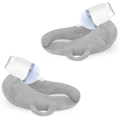 2 Pack Bottle Holder for Baby Self Feeding,Portable Baby Bottle Holder,Adjustable Baby Bottle Holder Hands Free,Bottle Propper for Baby, Twin Baby Essentials,Machine Washable Nursing Support Cushion