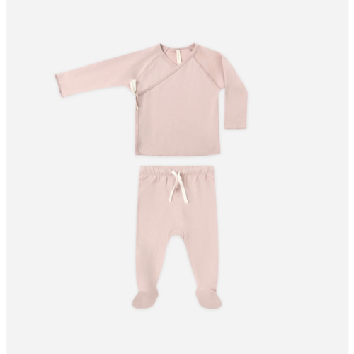 Wrap Top + Footed Pant Set || Rose – Quincy Mae