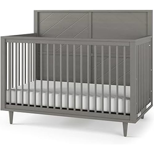 Child Craft Surrey Hill 4-in-1 Convertible Crib, Baby Crib Converts to Day Bed, Toddler Bed and Full Size Bed, 3 Adjustable Mattress Positions, Non-Toxic, Baby Safe Finish (Lunar Gray)