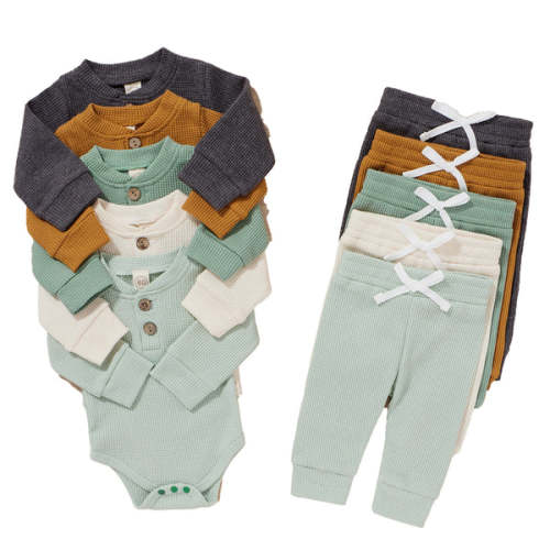 ASHER Waffle Knit Outfit - Hazel & Bo