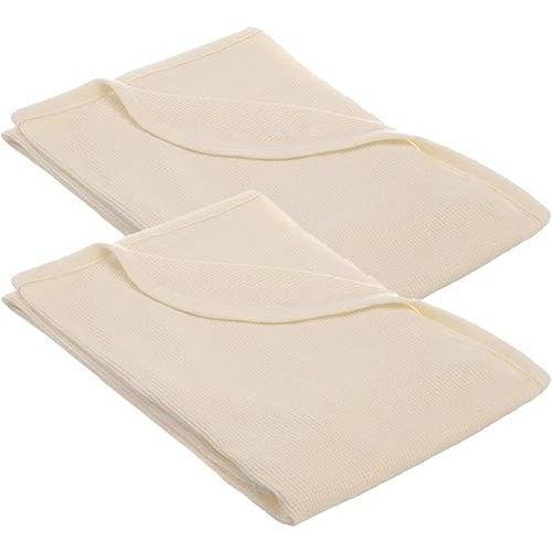 American Baby Company 100% Cotton Thermal Waffle Swaddle Blanket, Soft, Breathable & Stretchy, Cream, 2 Pack, 30" x 40" for Boys and Girls, Perfect for Swaddling, Travel and Gifting