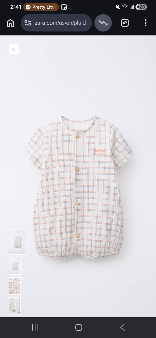 PLAID EMBROIDERED TEXT ROMPER - White | ZARA United States