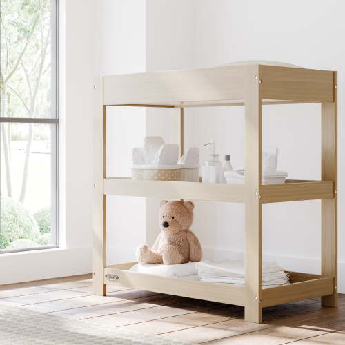 Graco Customizable Infant Changing Table with Changing Pad, Driftwood
