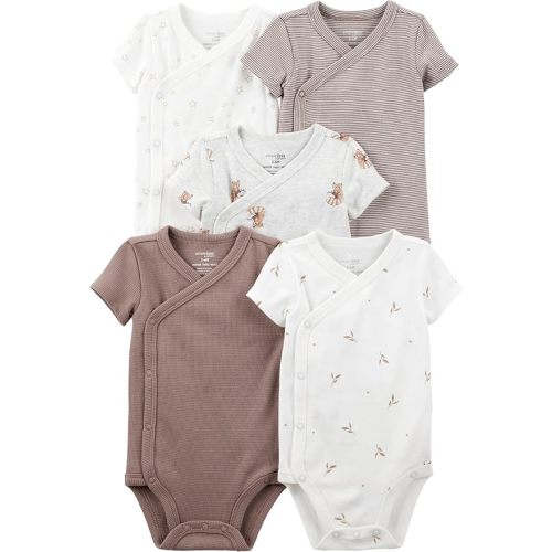 (3-6mo) Simple Joys by Carter's unisex-baby 5-pack Side Snap Short-sleeve Bodysuit