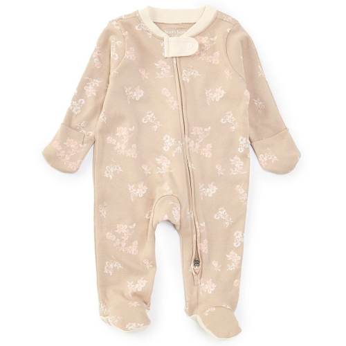 Burt's Bees Baby Girls Newborn-9 Months Long Sleeve Floral Footed Coverall
