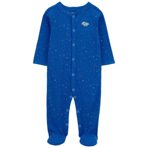 Baby Dinosaur Snap-Up Thermal Sleep & Play Pajamas - 3M - Style,Blue