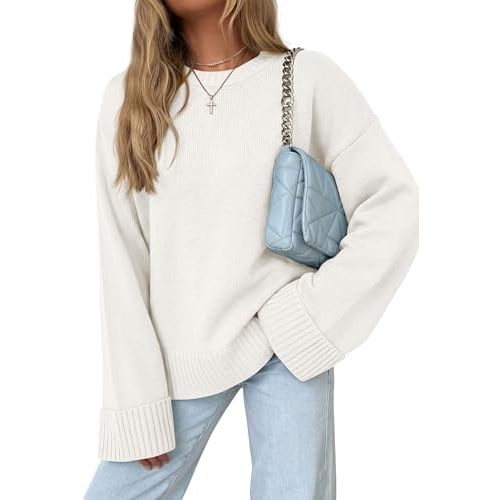 PRETTYGARDEN Oversized Sweater Women's Crewneck Long Sleeve Tops