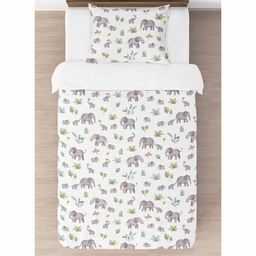 Watercolor Elephants Collection Twin Bedding