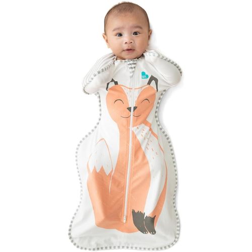 Love to Dream Swaddle UP Self-Soothing Sleep Sack 8-13 lbs., Dramatically Better Sleep, Snug Fit Calms Startle Reflex, 1.0 TOG, Lyric The Fox Orange Fox, Small