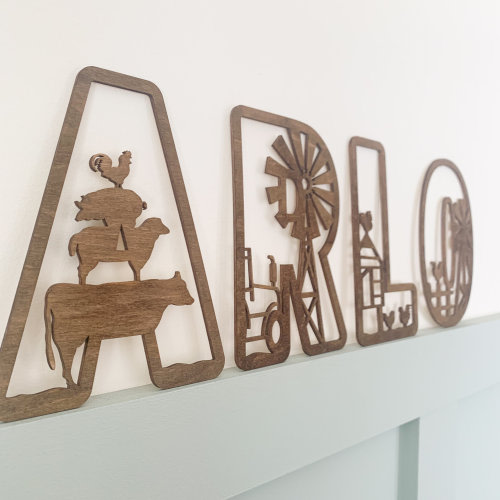 Farmyard letters, farmyard themed nursery decor, baby shower gift, farm animal wall decor, personalised name gifts