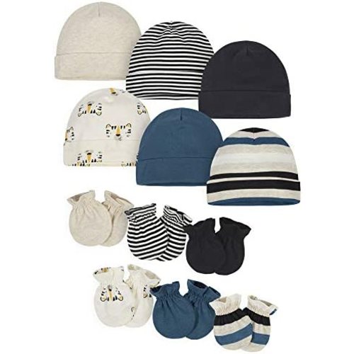 Onesies Brand Unisex Baby 12-piece Cap and Mitten Set