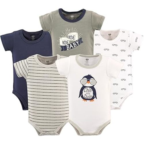 Hudson Baby Unisex Baby Cotton Bodysuits 5-pack
